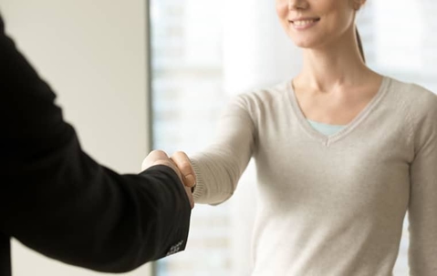 two business people shaking hands